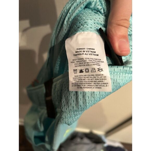 Air Jordan Shorts Men's Large Blue Aqua Sport DNA Mesh Basketball Casual - Picture 5 of 7